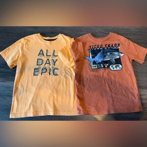 Lot of 2 Kids Short Sleeve Tees - Orange & Brown